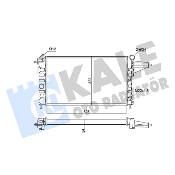 KALE Radyatör – 348210 / OEM 90264491 ürün görseli