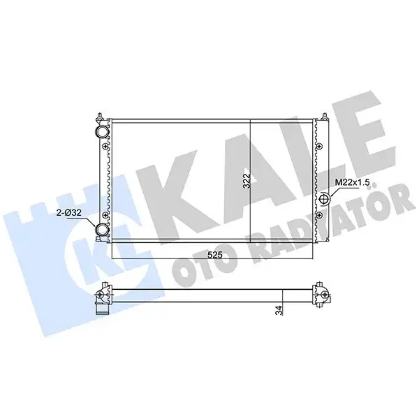 KALE Radyatör – 348245 / OEM 1H0121253S