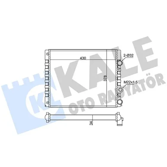 KALE Radyatör – 348270 / OEM 6N0121253AE ürün görseli