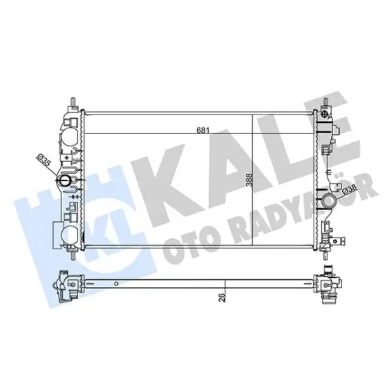 KALE Radyatör – 354115 / OEM 13311078 ürün görseli