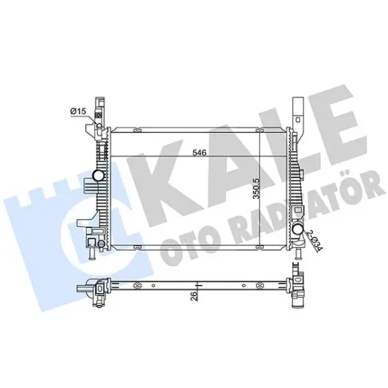 KALE Radyatör – 355520 / OEM F1F18005HB ürün görseli
