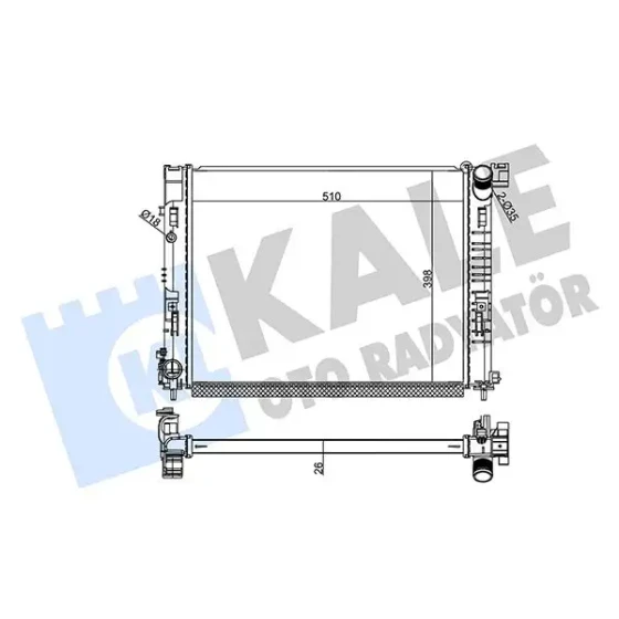 KALE Radyatör – 357285 / OEM 214103473R ürün görseli