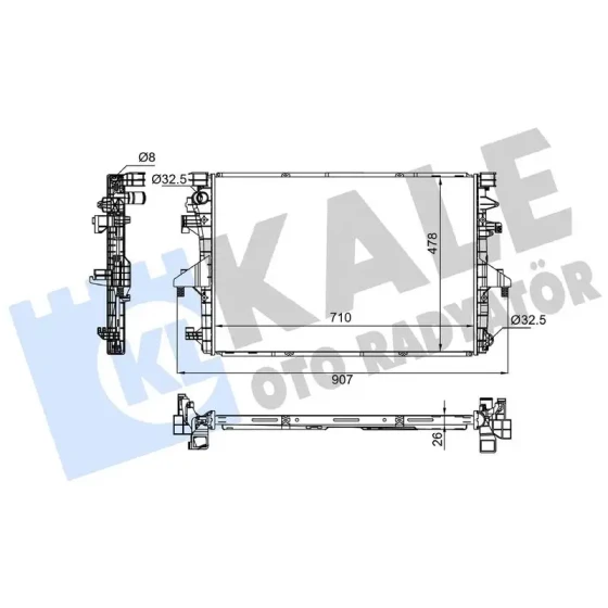 KALE Radyatör – 358925 / OEM 7E0121253A ürün görseli