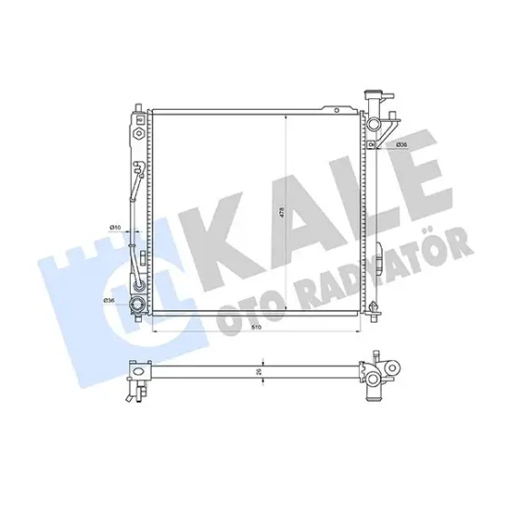 KALE Radyatör – 362160 / OEM 253102B990 ürün görseli