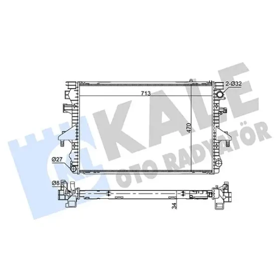 KALE Radyatör – 363090 / OEM 7H0121253J ürün görseli