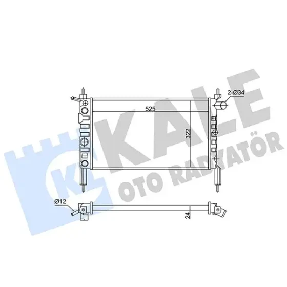 KALE Radyatör – 363550 / OEM 90412253 ürün görseli