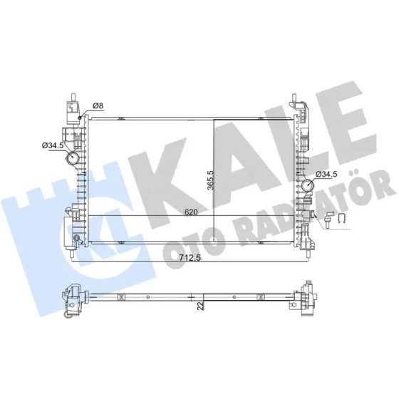 KALE Radyatör – 363630 / OEM 39059781 ürün görseli