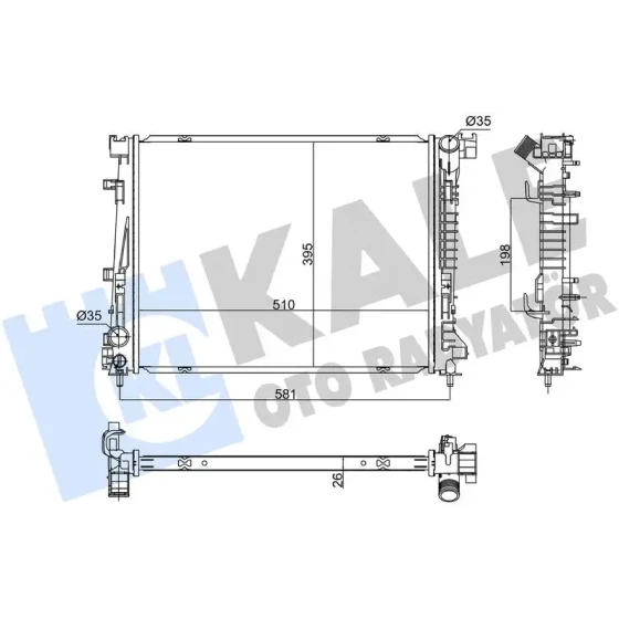 KALE Radyatör – 363640 / OEM 214103645R ürün görseli