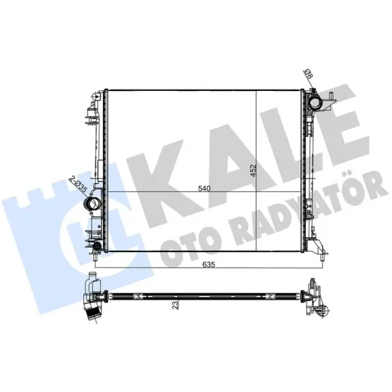 KALE Radyatör – 363645 / OEM 214109798R ürün görseli