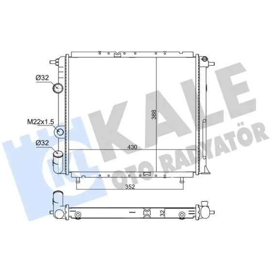KALE Radyatör – 363670 / OEM 7701395093 ürün görseli