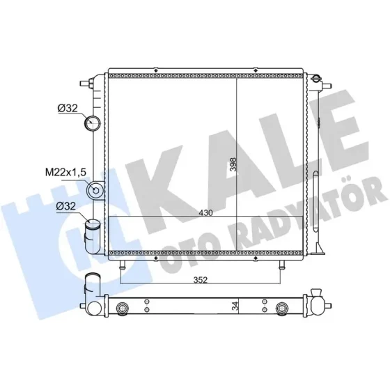 KALE Radyatör – 363675 / OEM 7701395093 ürün görseli