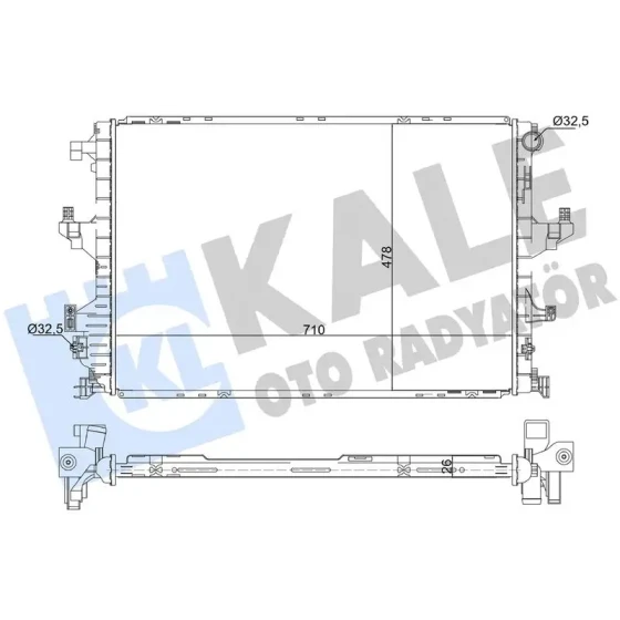 KALE Radyatör – 363685 / OEM 7E0121253C ürün görseli
