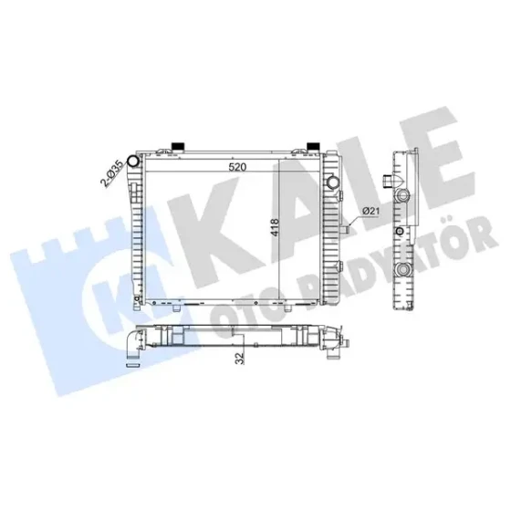 KALE Radyatör – 370300 / OEM A2025005203 ürün görseli