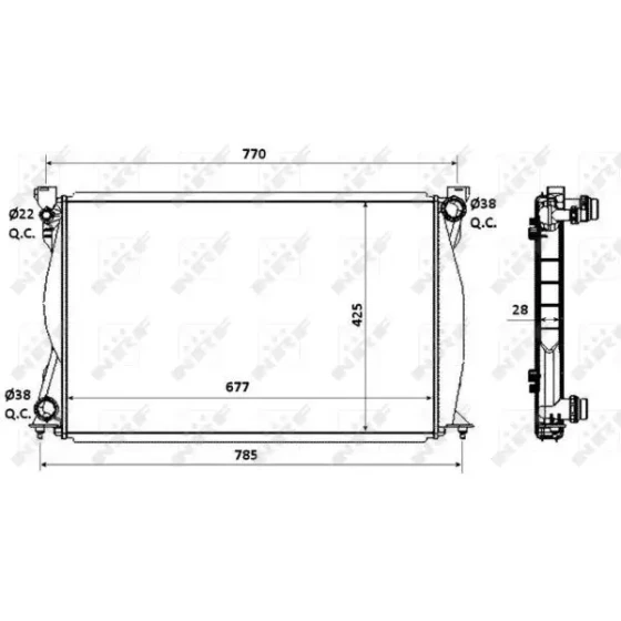 NRF Radyatör – 58359 / OEM 4F0121251N ürün görseli