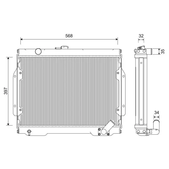 Valeo Radyatör – 701262 / OEM MB356390 ürün görseli