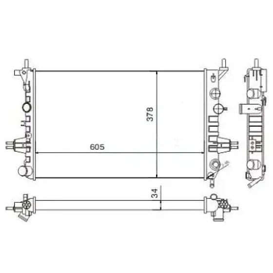 MGA Radyatör – 80158 / OEM 1300189 ürün görseli