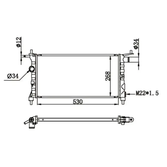 MGA Radyatör – 80165 / OEM 1300149 ürün görseli