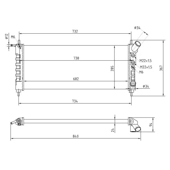 MGA Radyatör – 80169 / OEM 1300205 ürün görseli