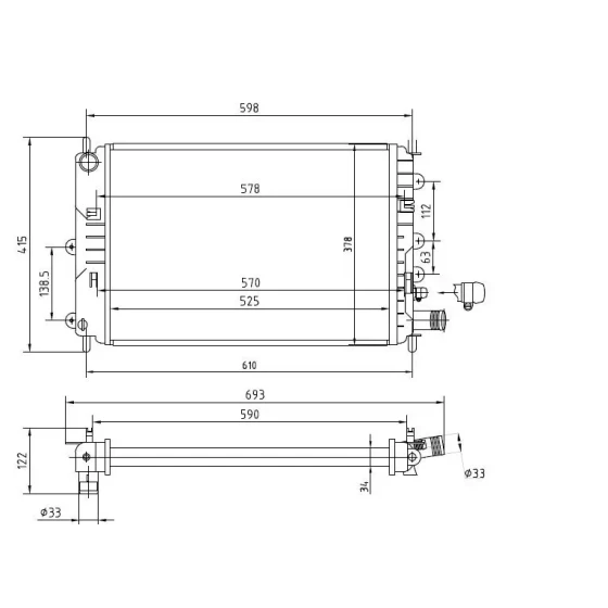 MGA Radyatör – 80244 / OEM 92AB8005SB ürün görseli