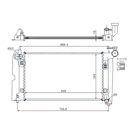 MGA Radyatör – 80260 / OEM 164000D200 ürün görseli