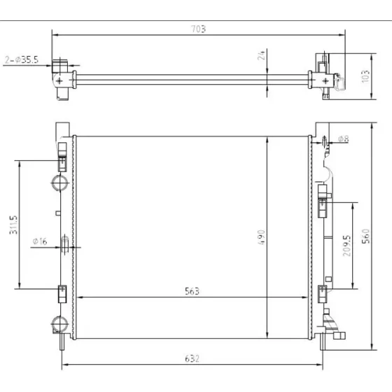 MGA Radyatör – 80419 / OEM 8200455801 ürün görseli