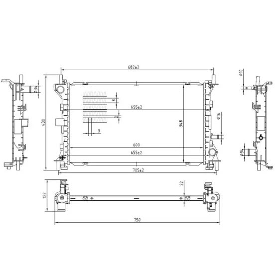 MGA Radyatör – 80489 / OEM 98AB8005DF ürün görseli
