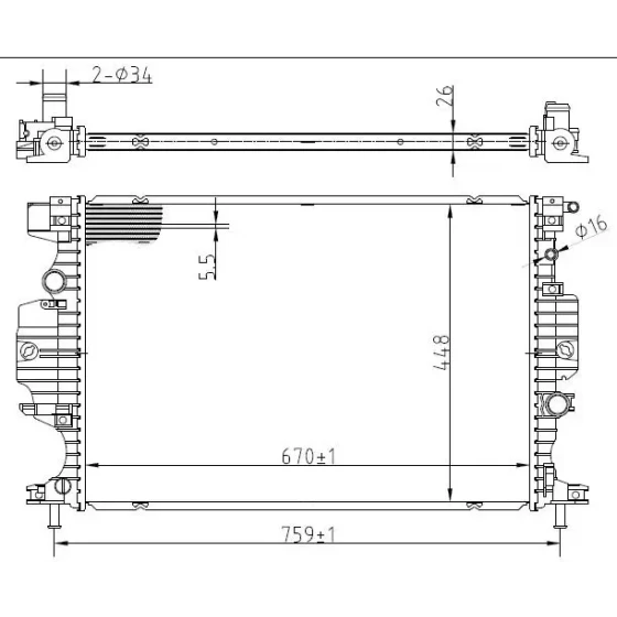 MGA Radyatör – 80496 / OEM DG938005DD ürün görseli