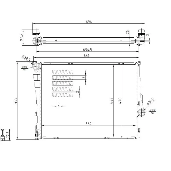 MGA Radyatör – 80507 / OEM 17119071518