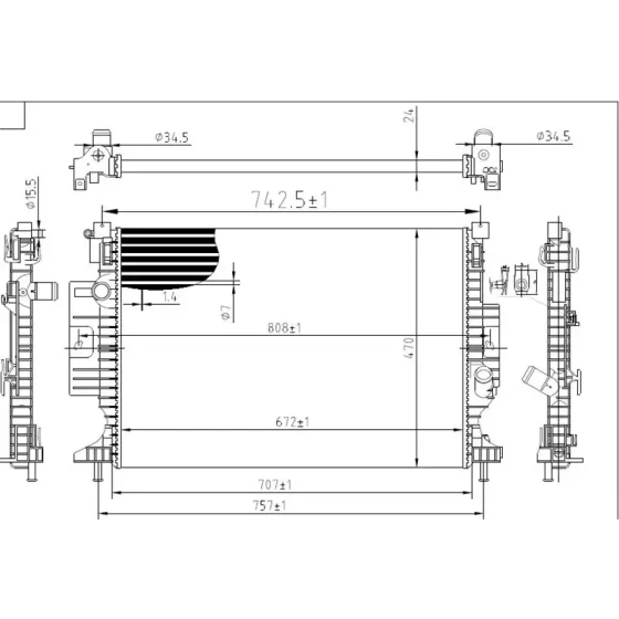 MGA Radyatör – 80508 / OEM EJ738005AG ürün görseli