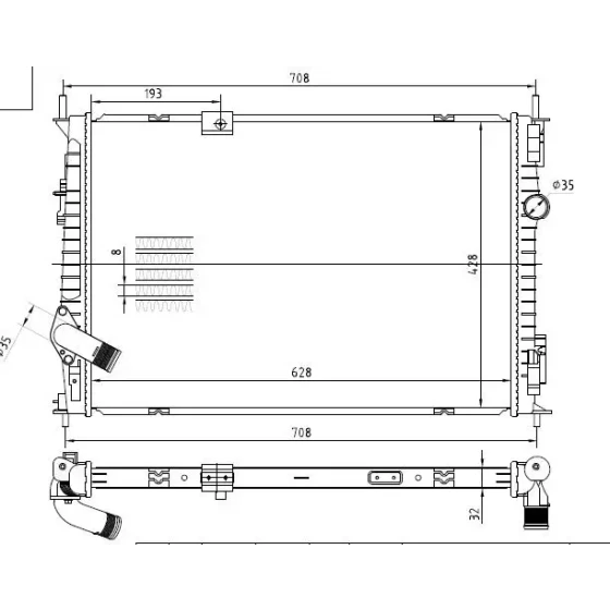 MGA Radyatör – 80512 / OEM 21400BB50A ürün görseli