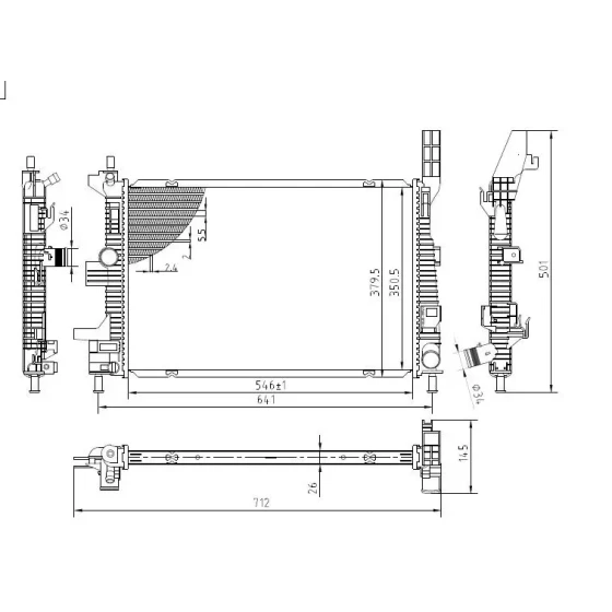 MGA Radyatör – 80514 / OEM BV618005BD ürün görseli