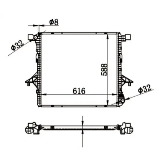 MGA Radyatör – 80594 / OEM 2H0121253A ürün görseli
