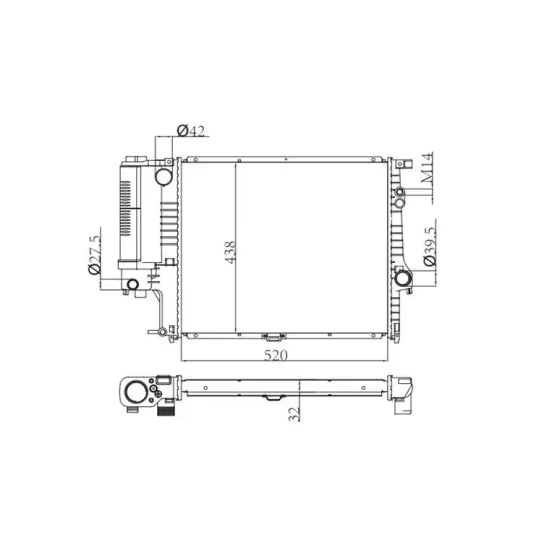 MGA Radyatör – 80718 / OEM 1427153 ürün görseli
