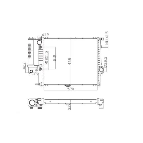 MGA Radyatör – 80724 / OEM 17111723527 ürün görseli