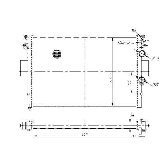 MGA Radyatör – 80754 / OEM 504008108 ürün görseli