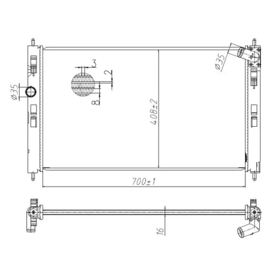 MGA Radyatör – 80782 / OEM 1350A761 ürün görseli