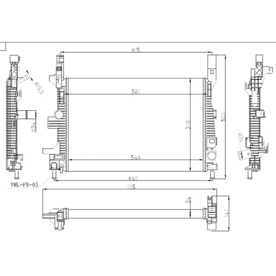 MGA Radyatör – 80850 / OEM F1F18005HB ürün görseli