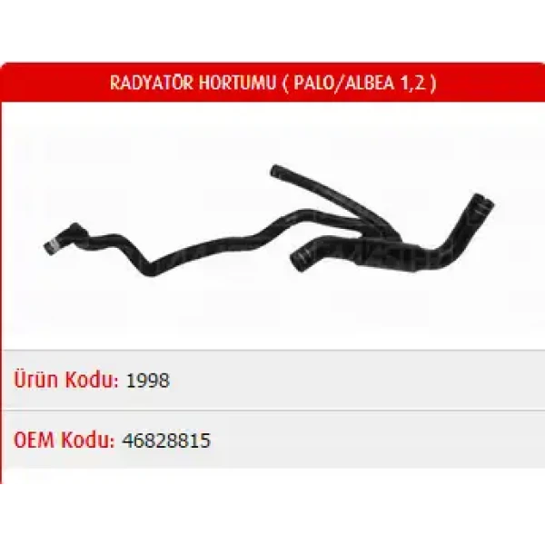 Master Radyatör Alt Hortumu – M1998 / OEM 46828815