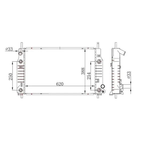 ORIS Radyatör – BFR124026 / OEM 1011984 ürün görseli