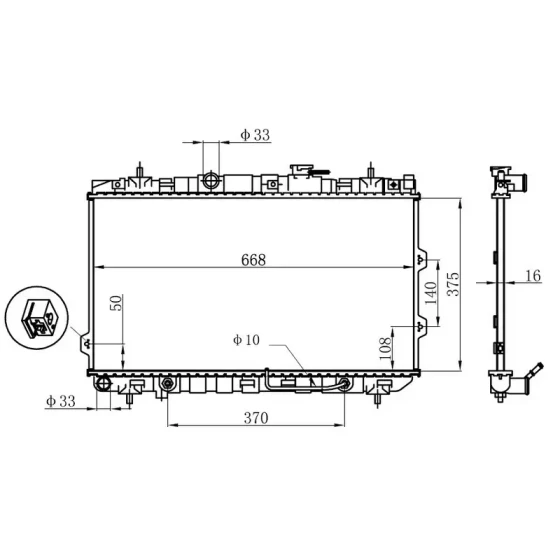 ORIS Radyatör – BKI053016 / OEM 253102F010 ürün görseli