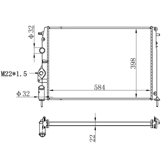 ORIS Radyatör – BRN010022 / OEM 7711135327 ürün görseli