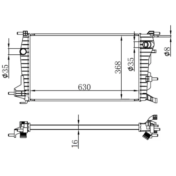 ORIS Radyatör – BRN063016 / OEM 214100068R ürün görseli