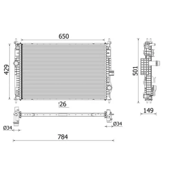 Mahle Radyatör – CR2710000P / OEM 9838520180 ürün görseli