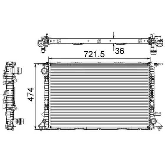 Mahle Radyatör – CR911000S / OEM 8K0121251H ürün görseli
