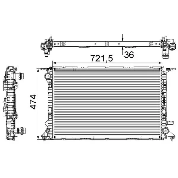 Mahle Radyatör – CR911000S / OEM 8K0121251H