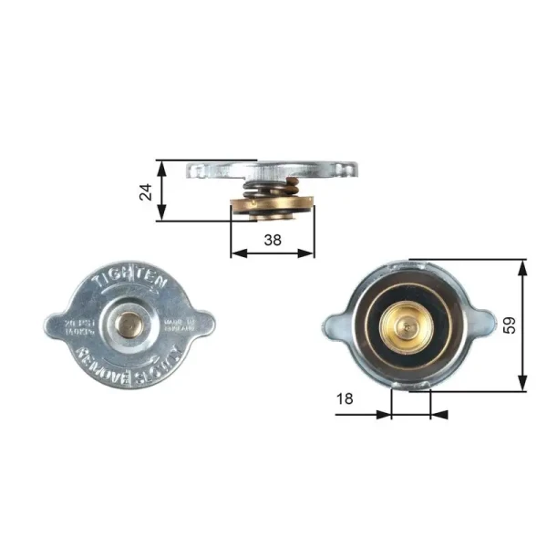 Gates Radyatör Kapağı – RC125 / OEM A0005016215