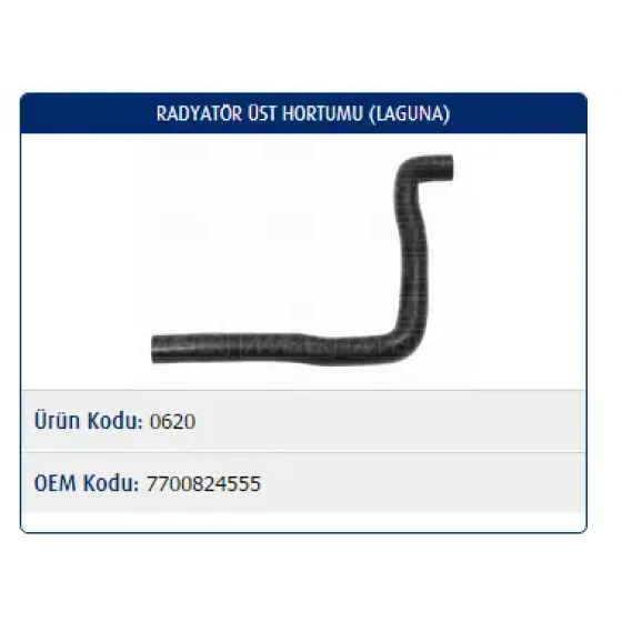Master Radyatör Üst Hortumu – M0620 / OEM 7700824555 ürün görseli