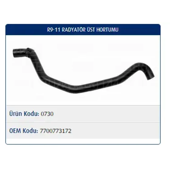 Master Radyatör Üst Hortumu – M0730 / OEM 7702256321 ürün görseli