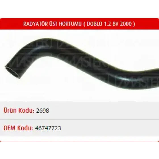 Master Radyatör Üst Hortumu – M2698 / OEM 46747723 ürün görseli