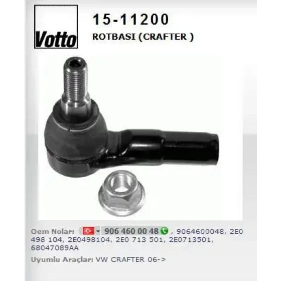 Votto Rot Başı – 15-11200 / OEM 2E0498104A ürün görseli
